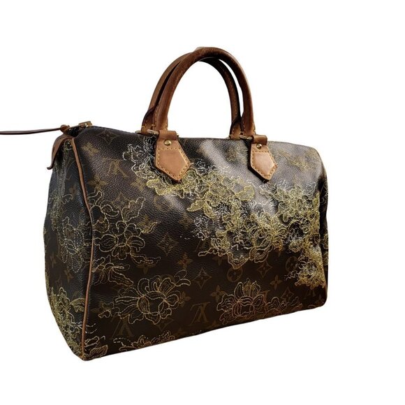 Authentic Louis Vuitton Rare Dentelle Lace Monogram Speedy 30 Satchel Boston Bag - Picture 3 of 14